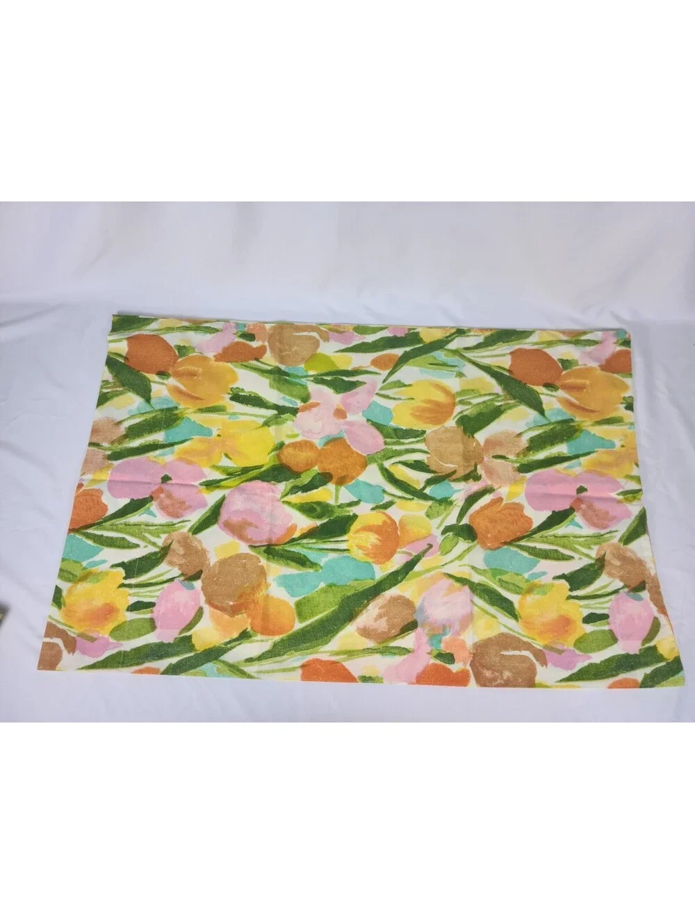 Cannon Yellow Floral Standard Size Pillowcase Pair Stay Fresh Percale